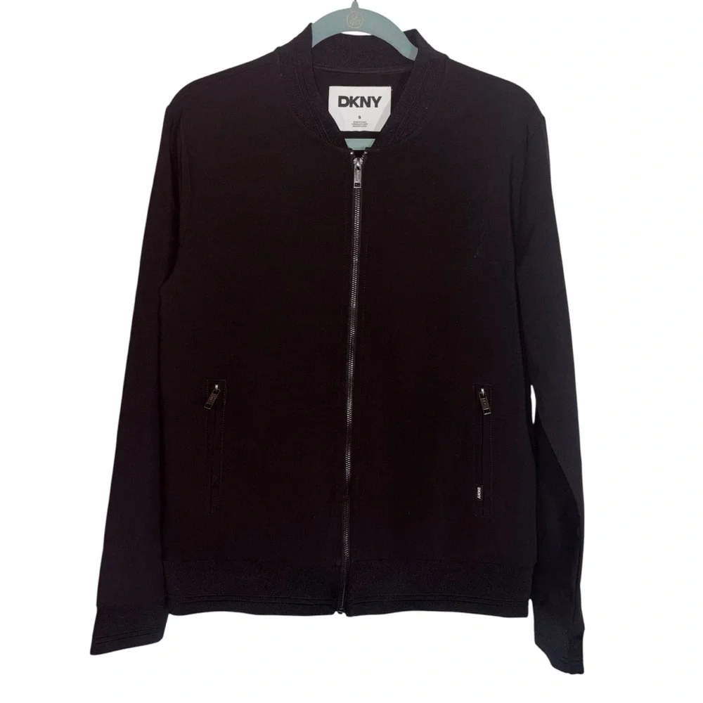DKNY Scuba Jacket Full Zip King Black Lightweight Pockets Men’s Size Small - Picture 4 of 14